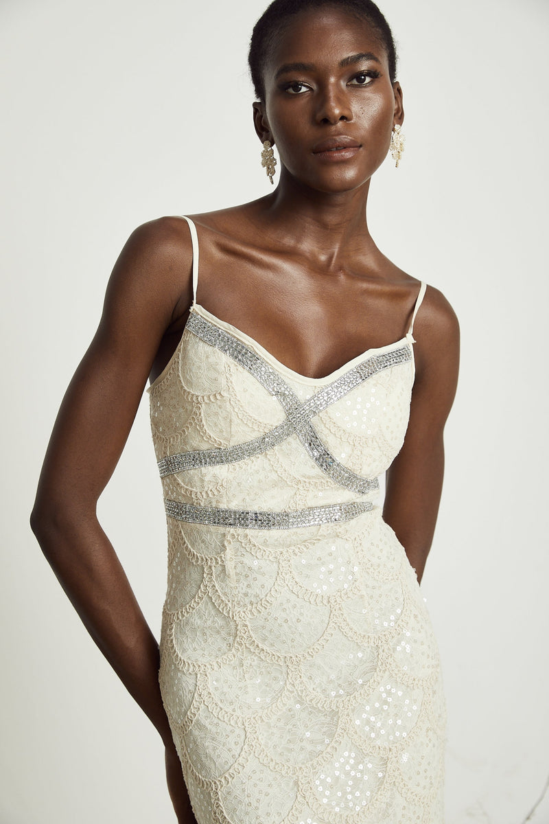 Madisyn Sleeveless V Neck Midi Dress