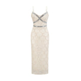 Madisyn Sleeveless V Neck Midi Dress