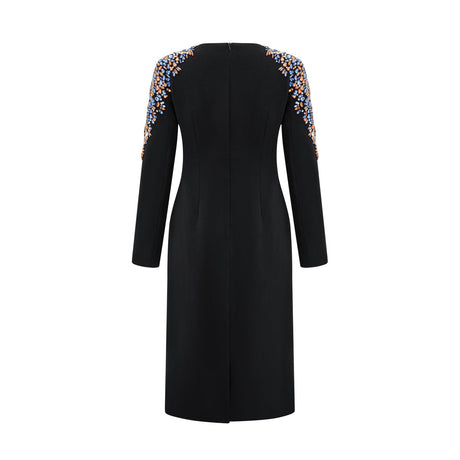 Maëlys black crystalembellished midi dress