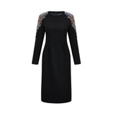 Maëlys black crystalembellished midi dress
