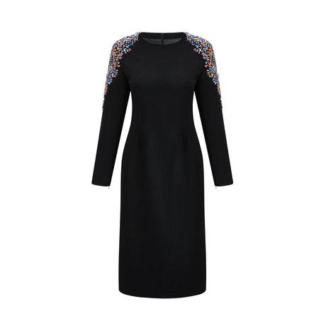 Maëlys black crystalembellished midi dress