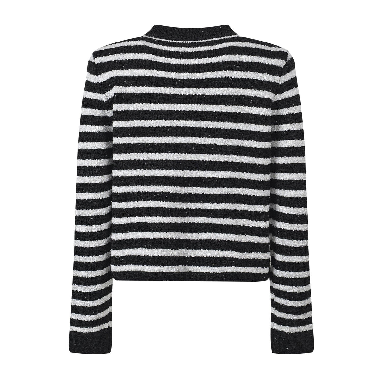 Maeve Cardigan - Fitted Silhouette - Striped Pattern - Slim Fit - Gold - Tone Buttons - Versatile Styling