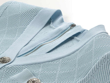 Maeve Dress - Slim Fit - Button - Front Design - Tailored Curve - Enhancing Fit - Metallic Button Accents