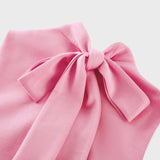 Magali bowtie fauxflower embellished sleeveless maxi dress in Pink