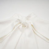 Magali bowtie fauxflower embellished sleeveless maxi dress in White