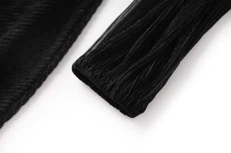 Maia Maxi Dress - Layered Design - Pleated V - neckline - Fitted Bodice - Flared Skirt - Sheer Details