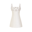 Maisie Mini Dress White Crystal Embellished Square Neck Sparkle