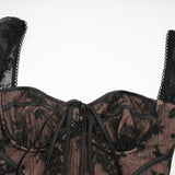 Makayla Maxi Dress - Long Sleeve Black Lace with Square Neck and Flared Cuffs