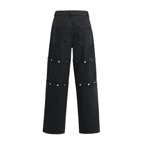 Malaya Jeans Black Buttoned Wide Leg