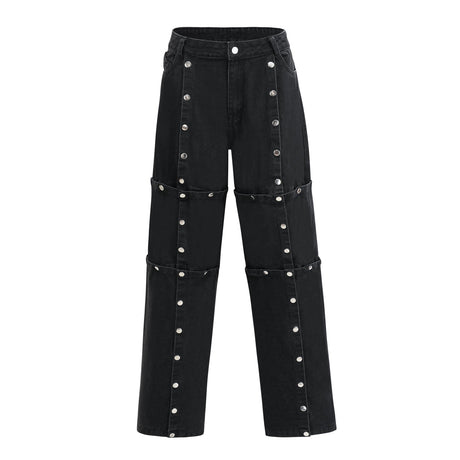 Malaya Jeans Black Buttoned Wide Leg