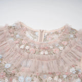Malia Midi Dress Floral - Embroidered Tiered Ruffle & Back Zipper