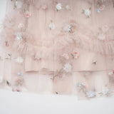 Malia Midi Dress Floral - Embroidered Tiered Ruffle & Back Zipper
