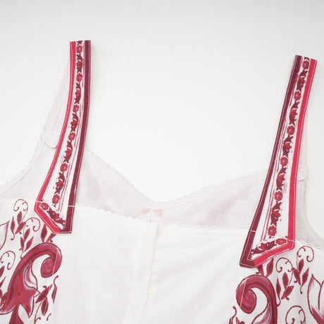Malia Mini Dress Red & White Graphic Print Flare