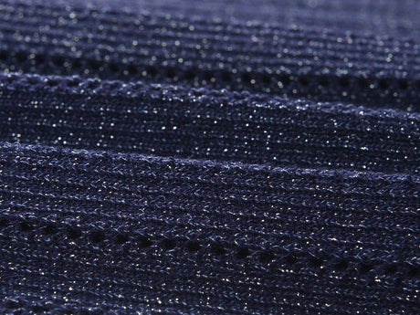 Malia Ribbed V - Neck Top – Shimmer Detail – Decorative Buttons – Fitted Knit Design