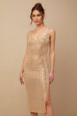 Malia Spaghetti Straps V - Neck Midi Dress