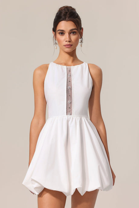 Malia White Sleeveless Hollow Out Dress