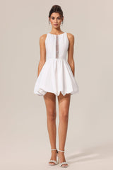 Malia White Sleeveless Hollow Out Dress