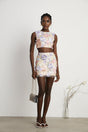 Malika petal embroidered top  skirt matching set