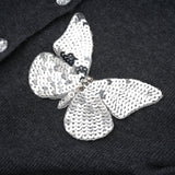 Malina Cardigan Grey Butterfly Sequin Motif & Rhinestone Detail