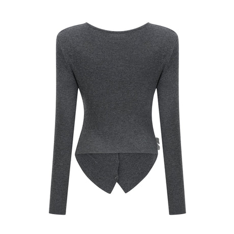 Malina Cardigan Grey Butterfly Sequin Motif & Rhinestone Detail