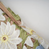 Mallory Midi Dress Green Multicolor Floral Embroidery Ruffle Detailing