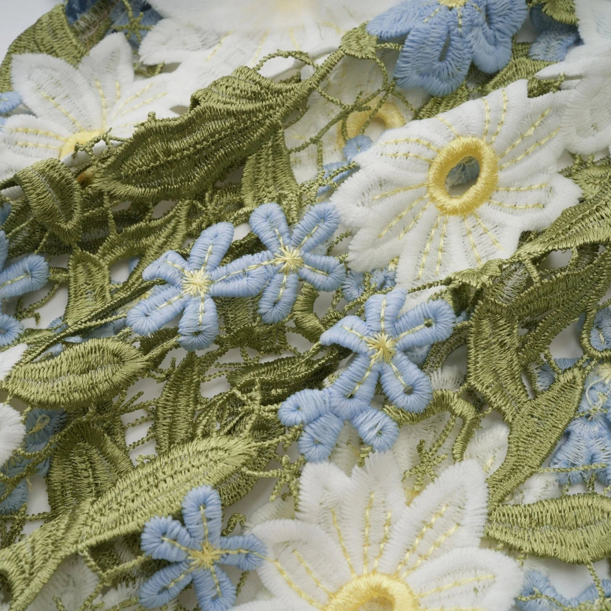 Mallory Midi Dress Green Multicolor Floral Embroidery Ruffle Detailing