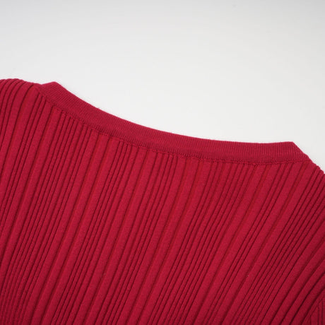 Mallory Midi Dress Red Crystal Embellished Scoop Neck
