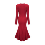 Mallory Midi Dress Red Crystal Embellished Scoop Neck