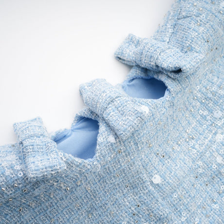 Manon blue tweed sequined mini dress