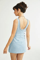 Manon blue tweed sequined mini dress