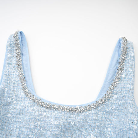Manon blue tweed sequined mini dress