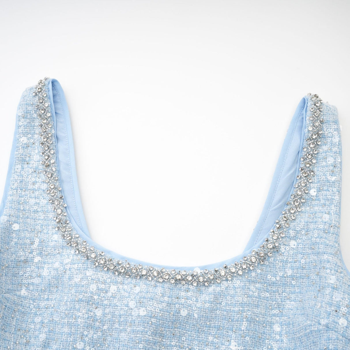 Manon blue tweed sequined mini dress