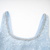 Manon blue tweed sequined mini dress