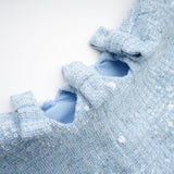 Manon blue tweed sequined mini dress