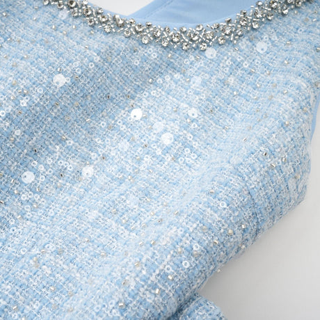 Manon blue tweed sequined mini dress