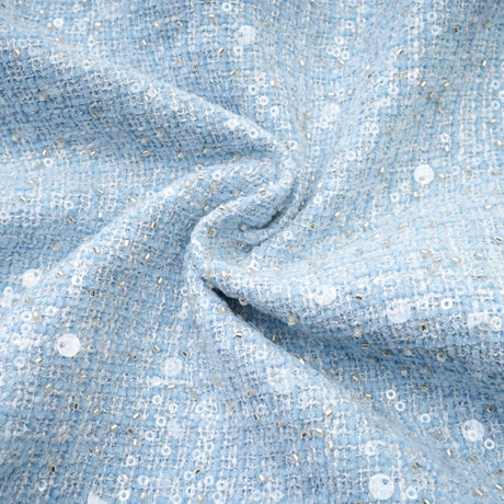 Manon blue tweed sequined mini dress