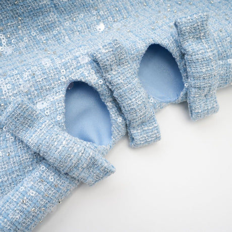 Manon blue tweed sequined mini dress