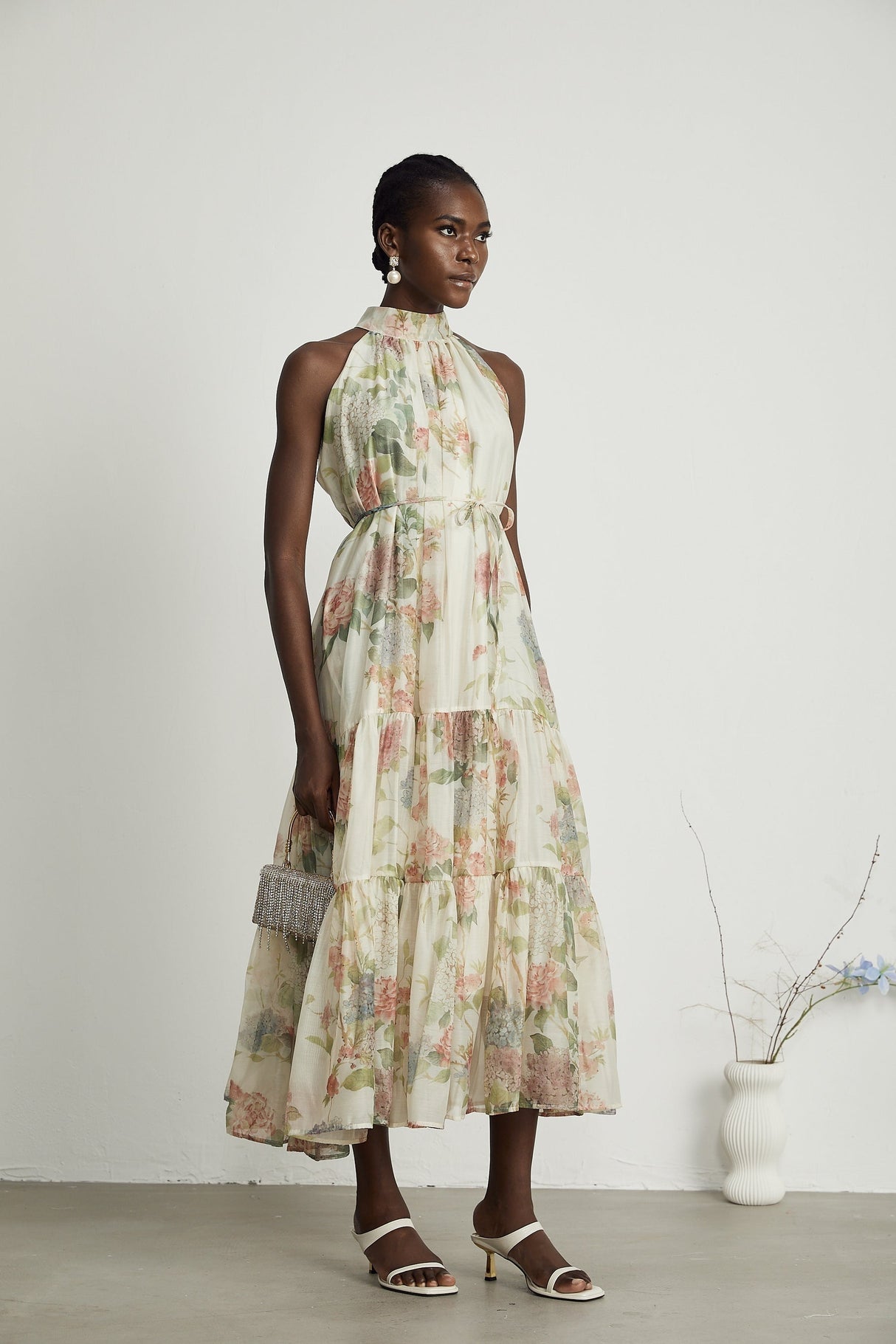 Manon layered floralprint midi dress