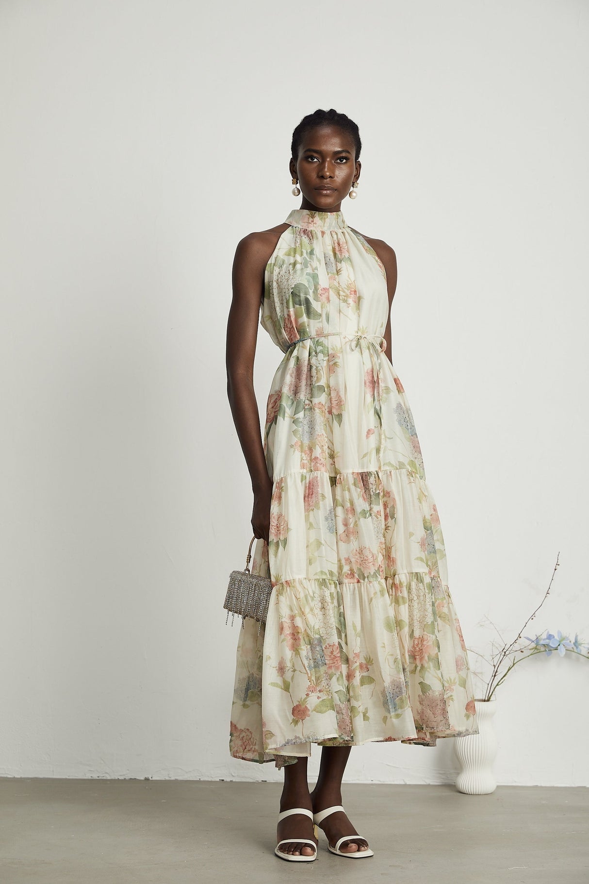 Manon layered floralprint midi dress