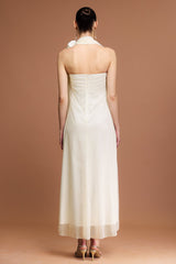 Margaret Ivory Strapless Pleated Dress for Formal Occasions and Summer Weddings