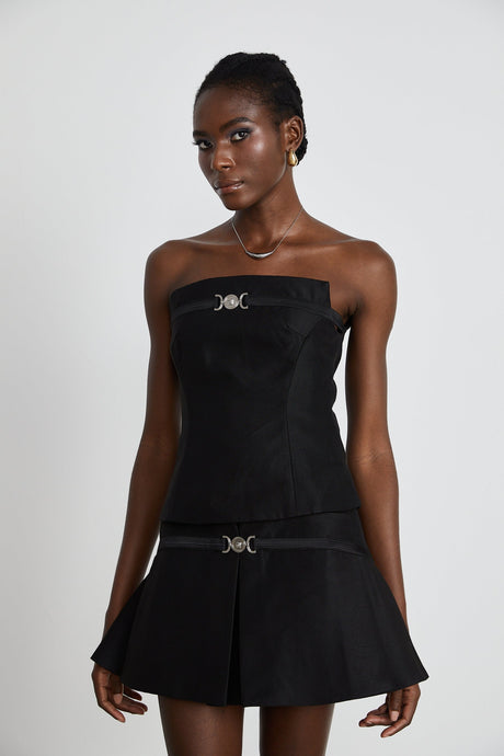 Margaux black top  skirt matching set