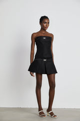 Margaux black top  skirt matching set