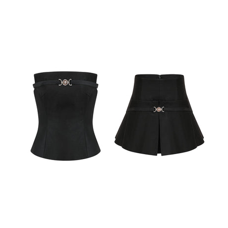 Margaux black top  skirt matching set