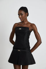 Margaux black top  skirt matching set
