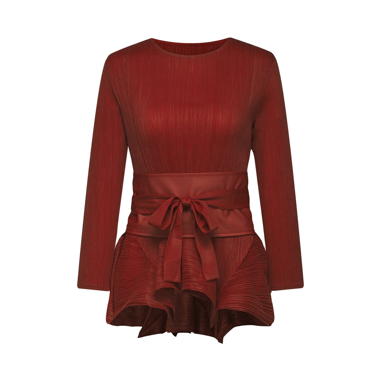 Margaux bowtie embellished pleated top  skirt matching set