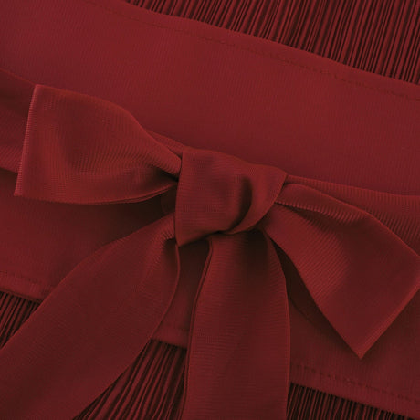 Margaux bowtie embellished pleated top  skirt matching set