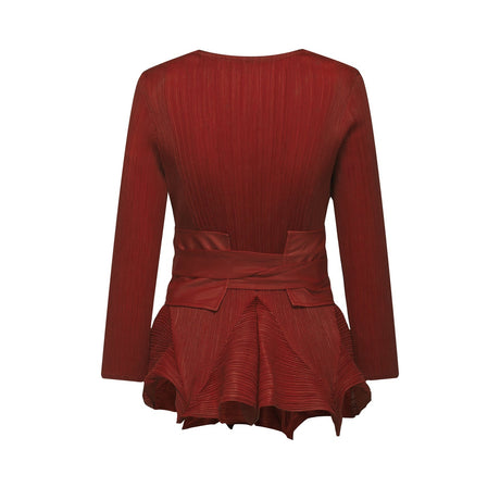Margaux bowtie embellished pleated top  skirt matching set
