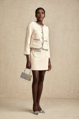 Margherita Cardigan & Skirt Beige Crystal Tweed Set