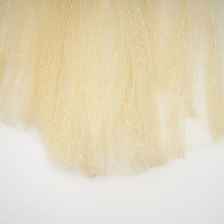 Maria Midi Dress Floral - Lace Paneling Peplum Waist Tulle Neutrals
