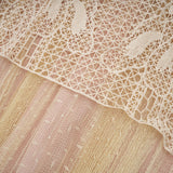 Maria Midi Dress Floral - Lace Paneling Peplum Waist Tulle Neutrals